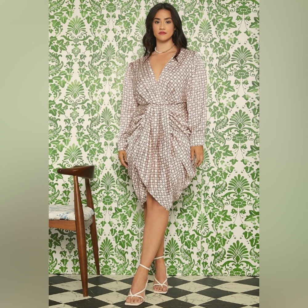 Plus Satin wrap dres